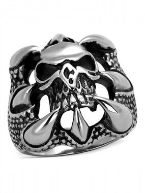 STAINLESS STEEL Men’s Gothic Skull Claw Biker Ring